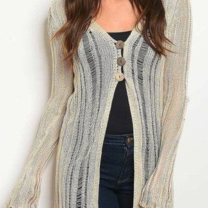 Sicily Cardigan Sweater - Beige